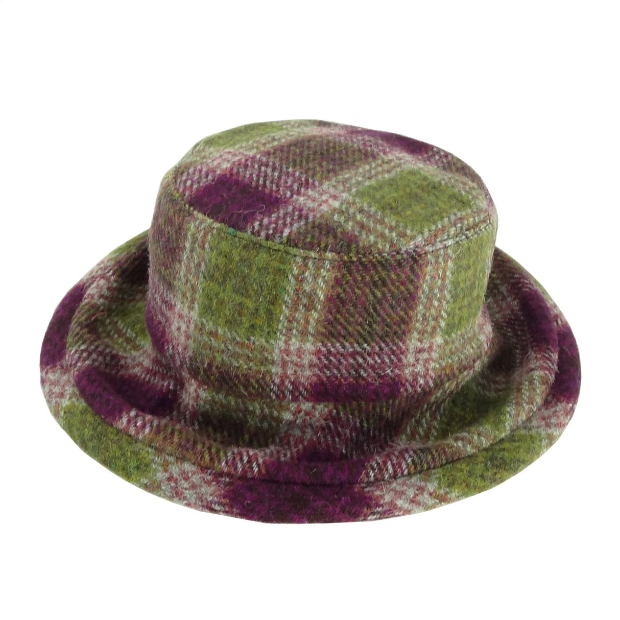 Ladies Harris Tweed Cloche Hat Heather Check