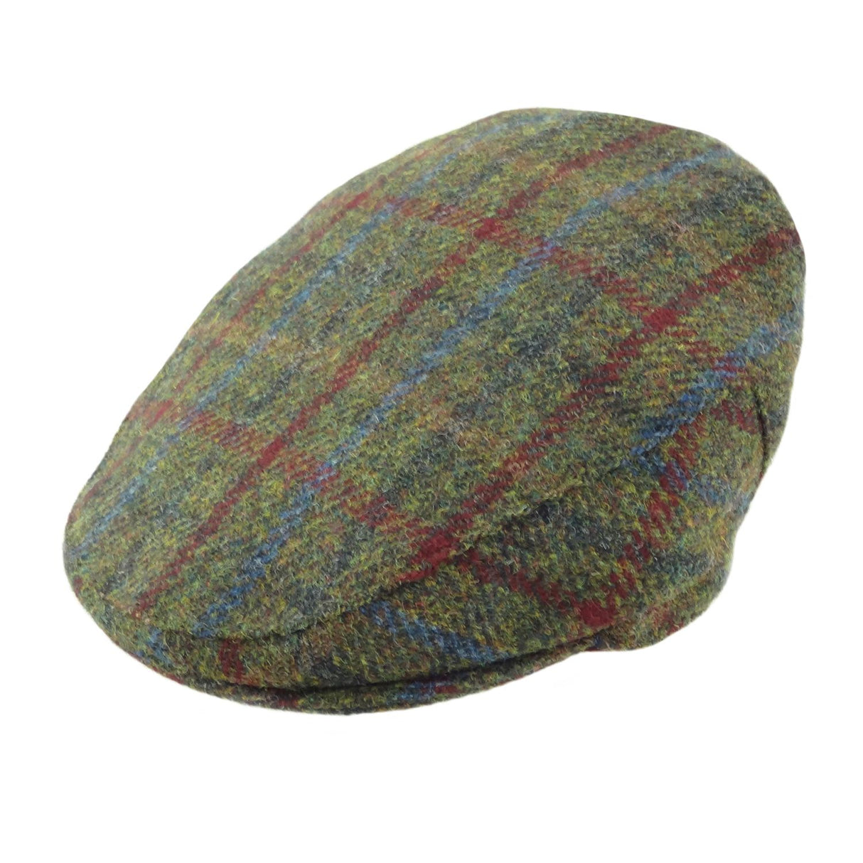 Dark Green Check Harris Tweed County Cap