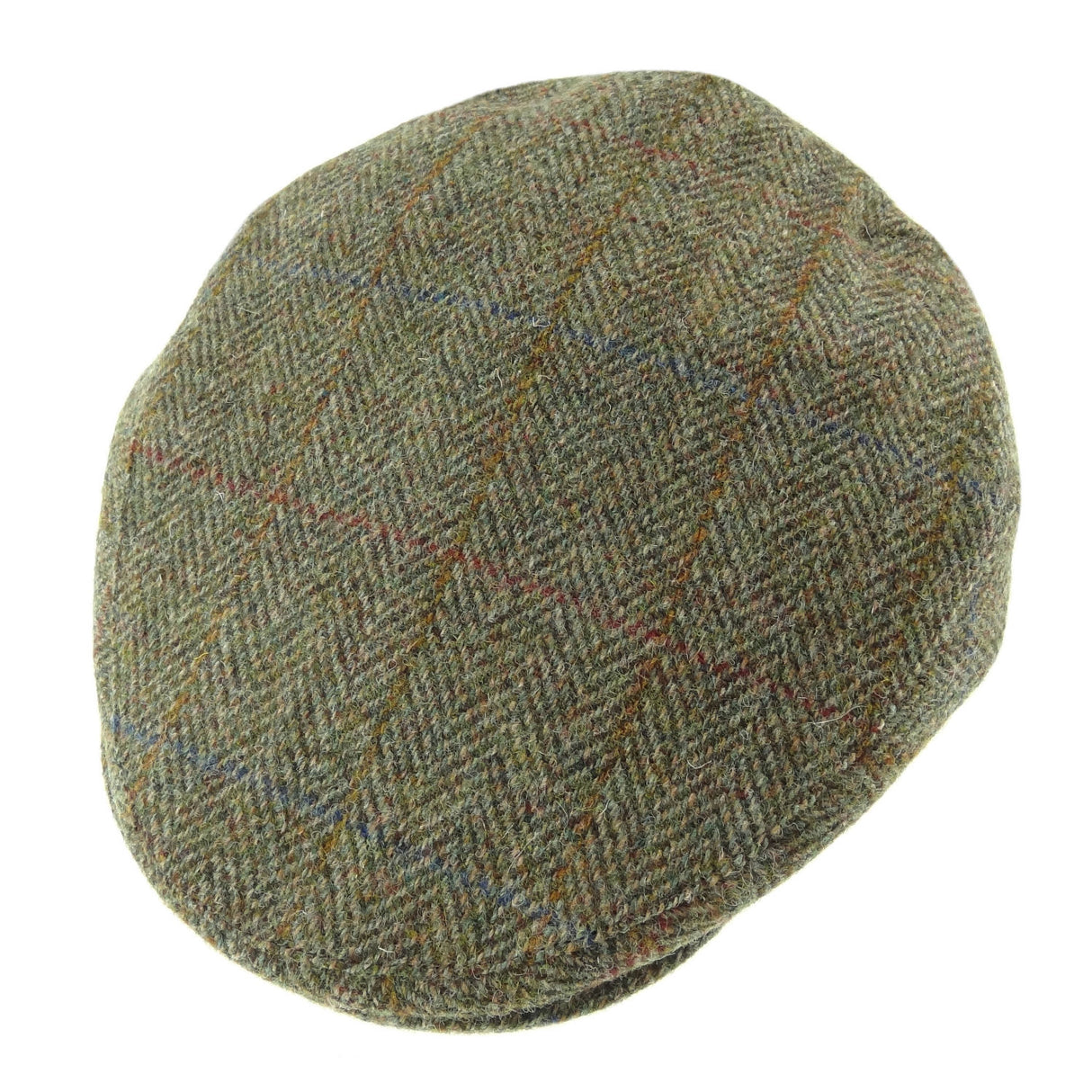 Green Herringbone Harris Tweed County Cap