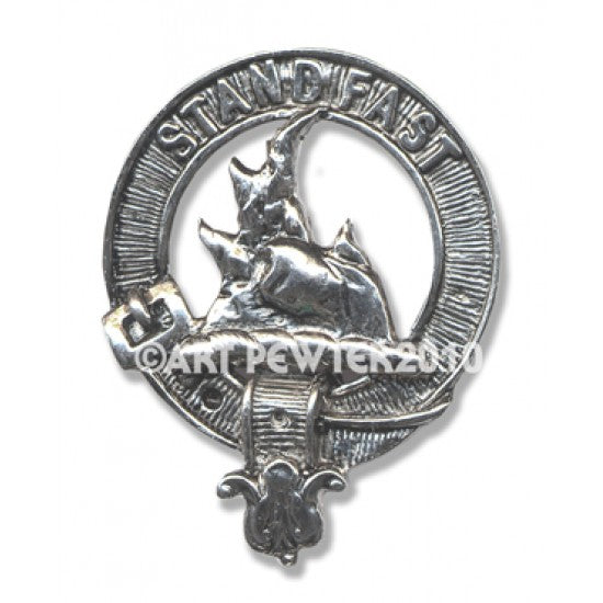 Pewter Clan Crest Hat Badge - Choose your clan A-M