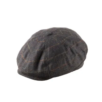 Peaky Stud Cap - Blue Box Tweed