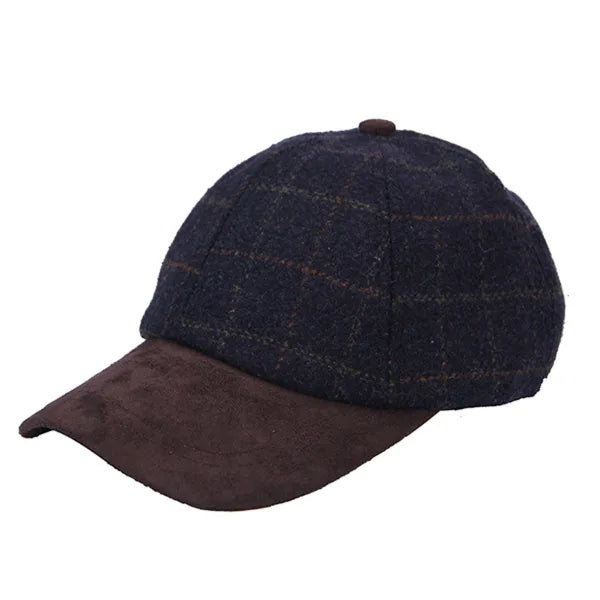 Tweed Suede Baseball Cap - Blue Box Tweed