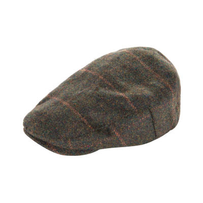 Green Box Check Flat Cap