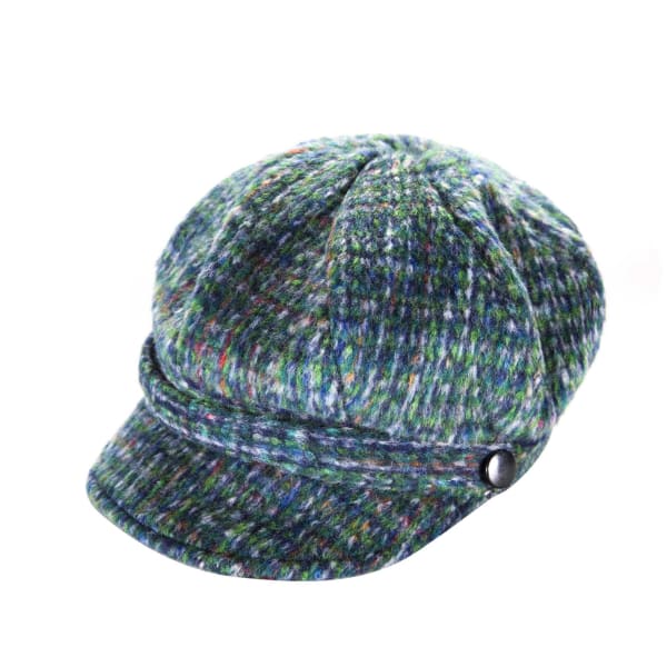 Ladies Newsboy Cap - Blue Tweed