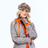 Ladies Newsboy Cap - Rust Coco Tweed