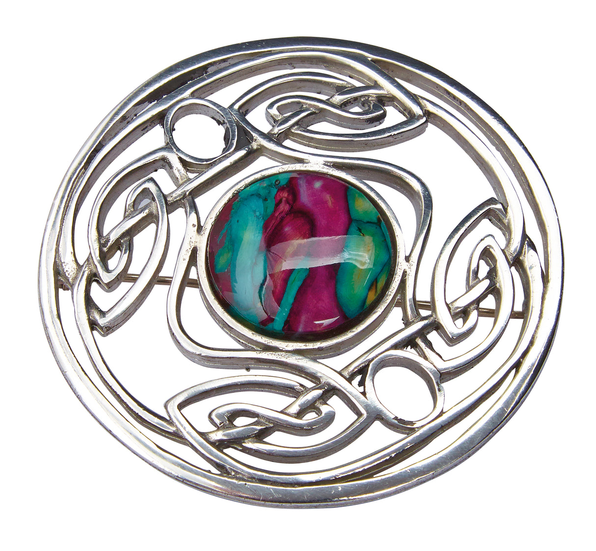 Large Round Pewter Brooch