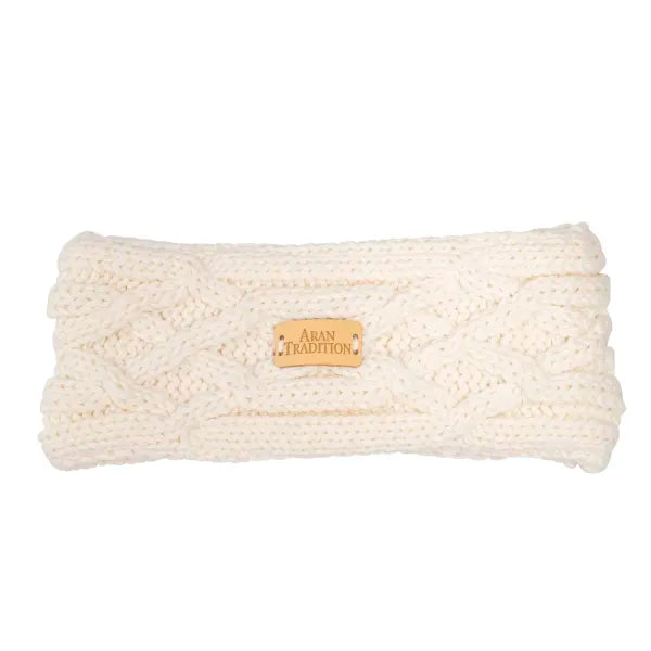 Aran Cable Knit Headband - Cream