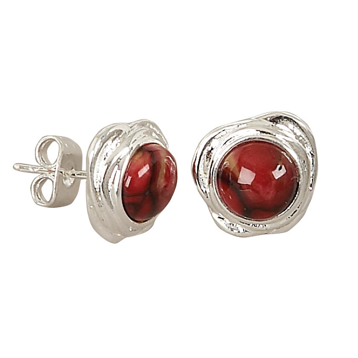 Swirl Stud Plated Earrings