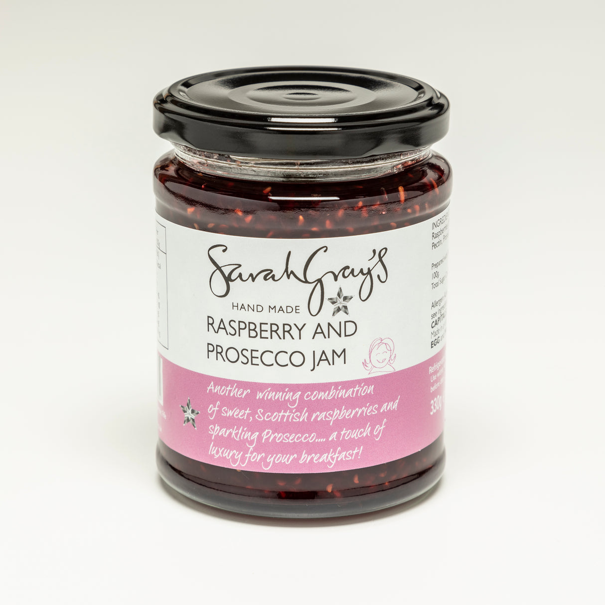 330g Sarah Gray Raspberry & Prosecco Jam