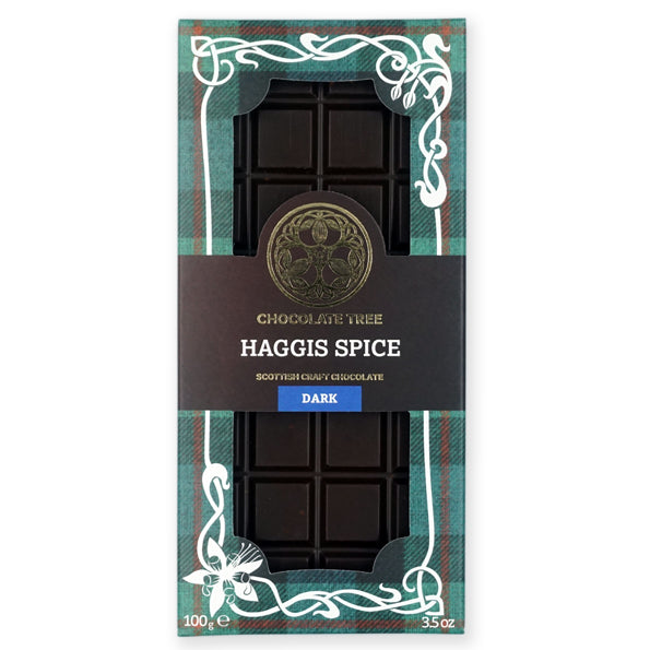 Haggis Spice 100g Bar 58% Dark Chocolate