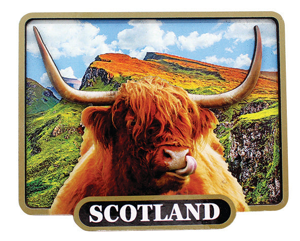 Highland Cow Wooden Layered Magnet