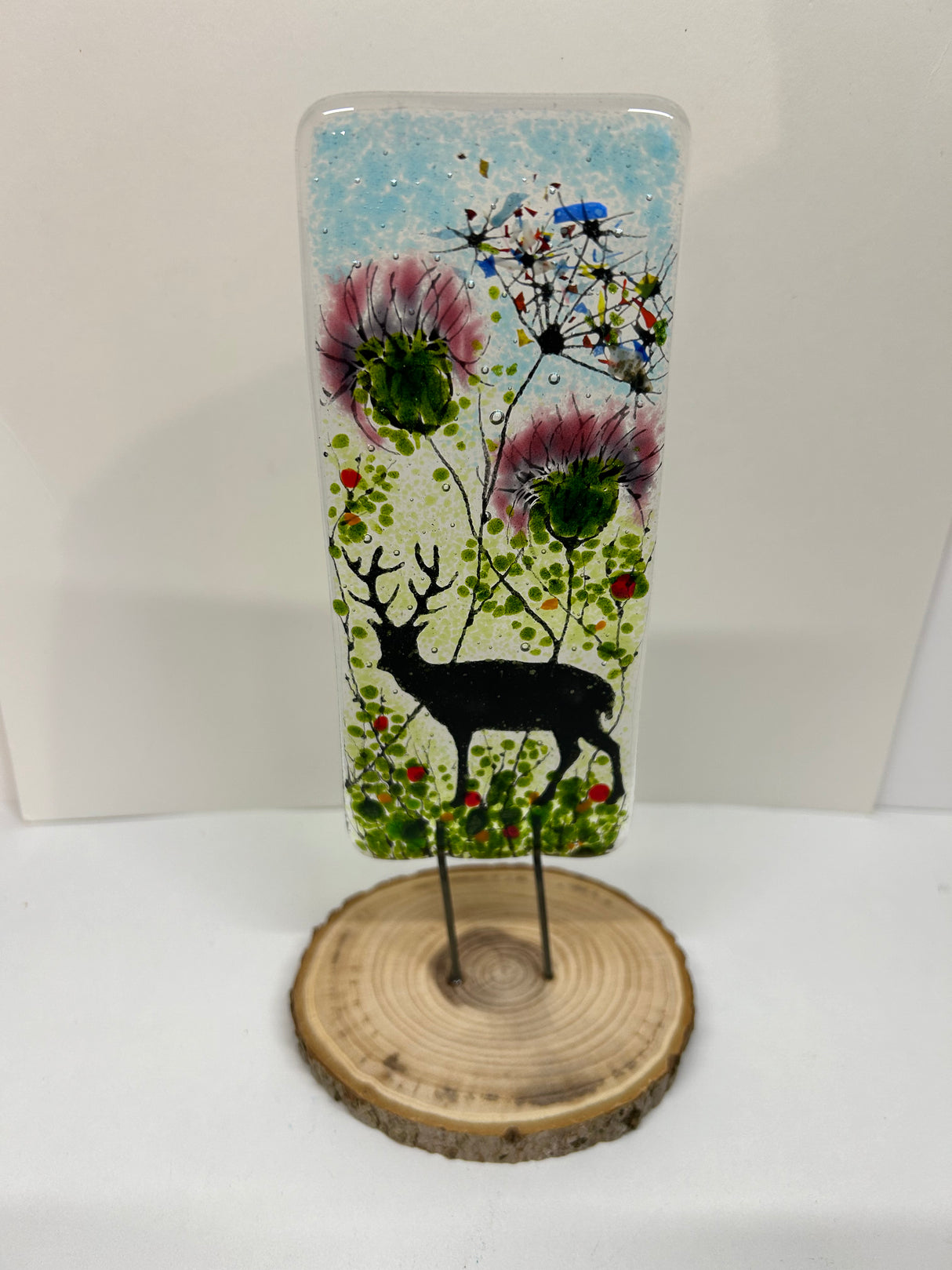 Stag & Thistle Panel Glass Ornament