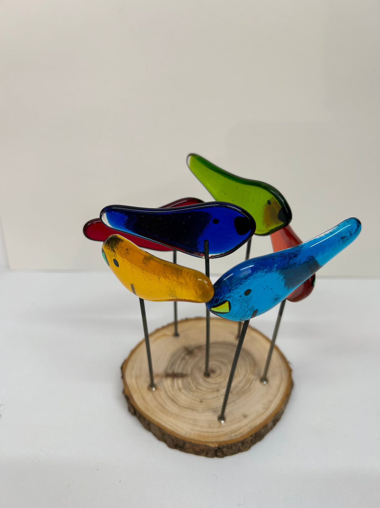 Rainbow Birds Glass Ornament