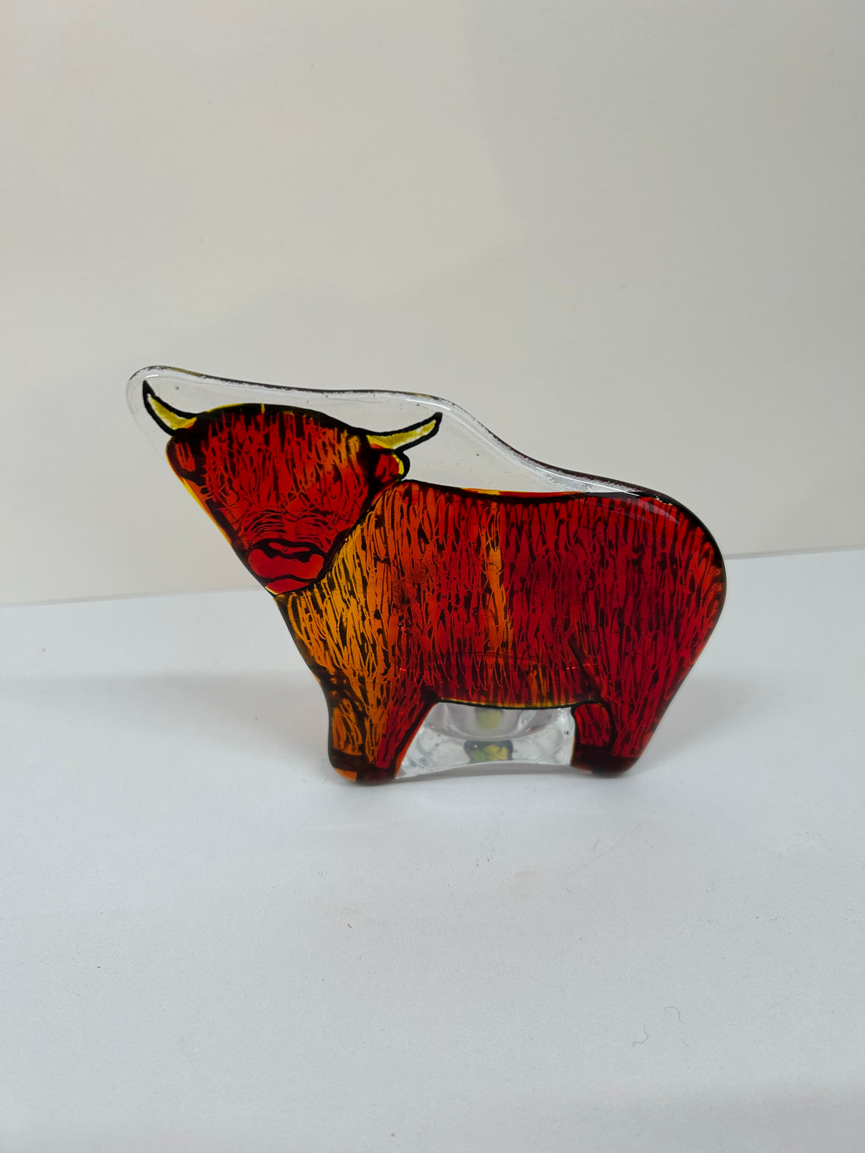 Highland Cow Glass Tea Light