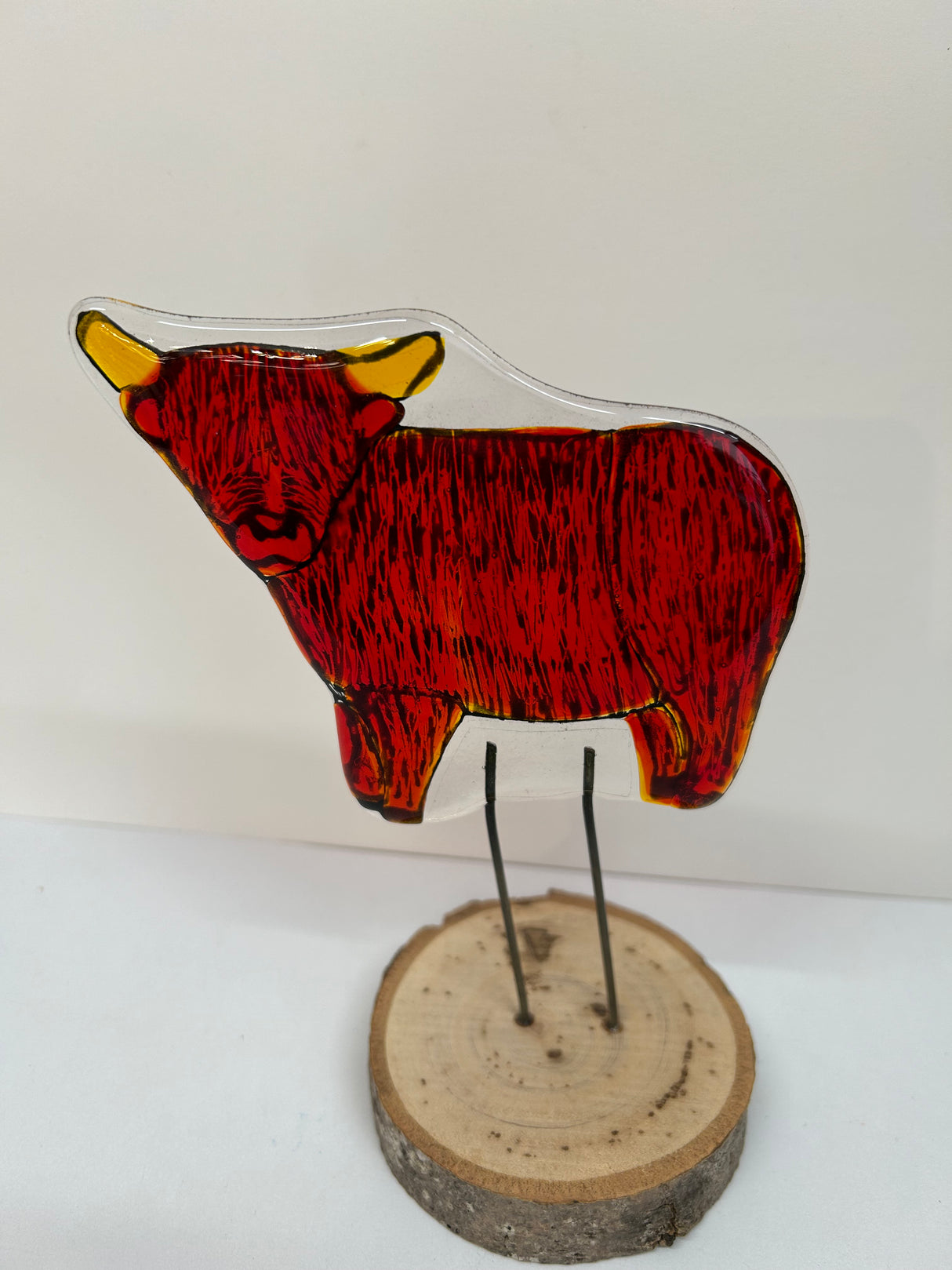 Standing Highland Cow Glass Ornament