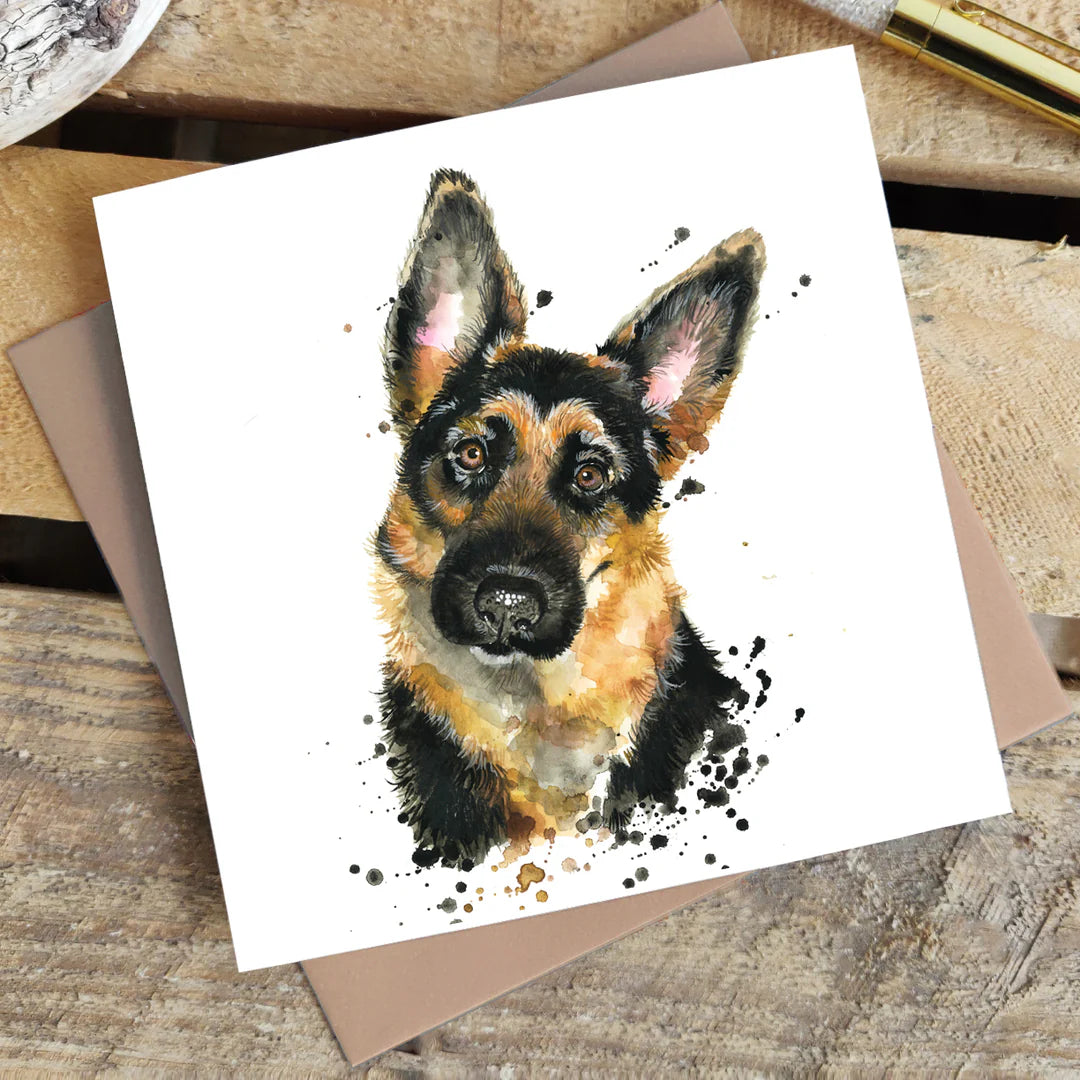 Splatter German Shepherd Greetings Card