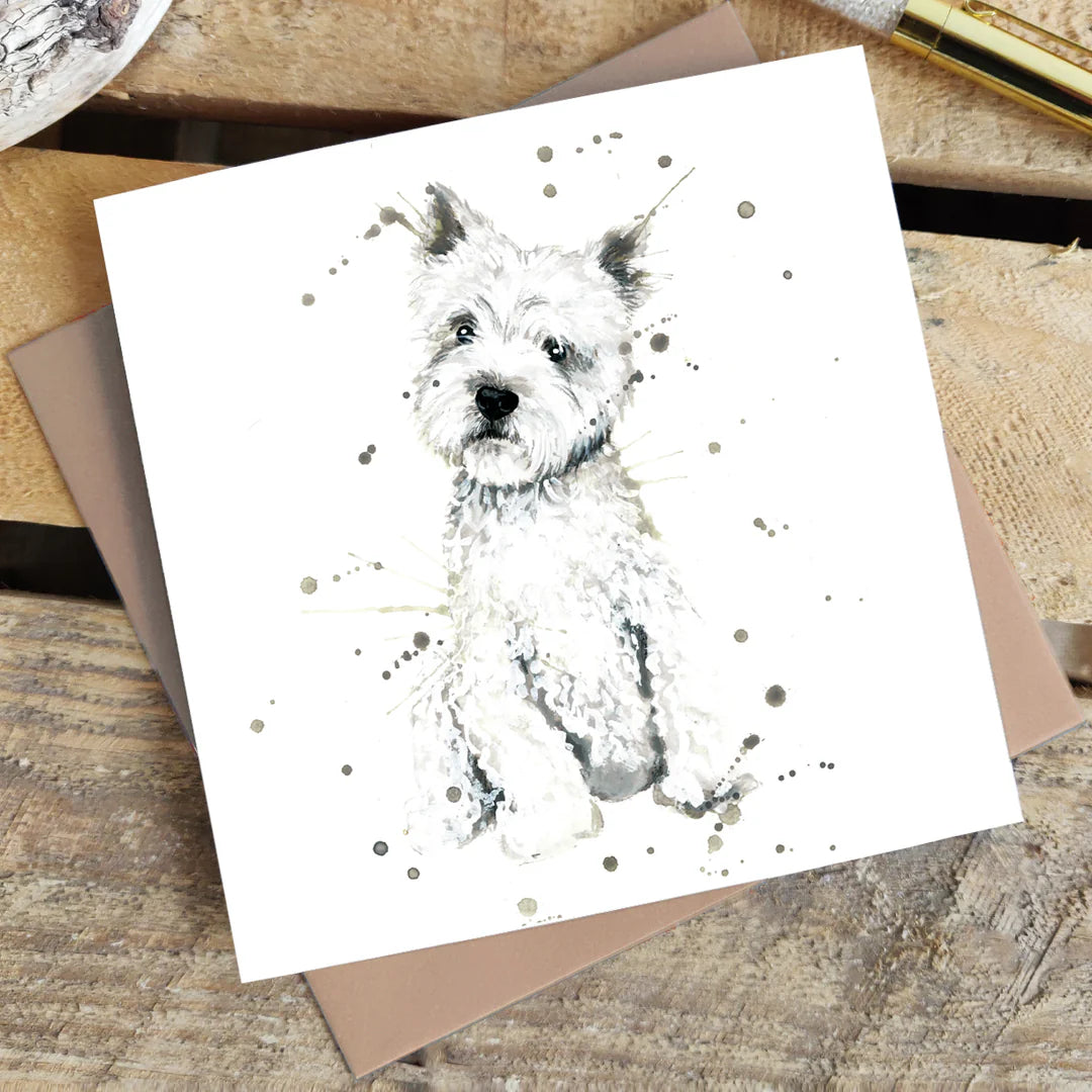 Splatter Westie Greetings Card