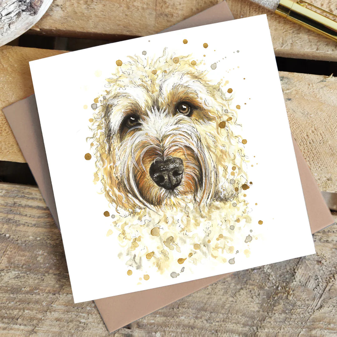 Splatter Labradoodle Greetings Card