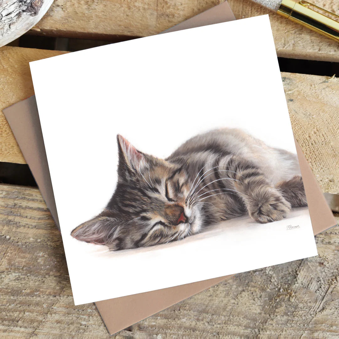 Sleeping Cat Greetings Card