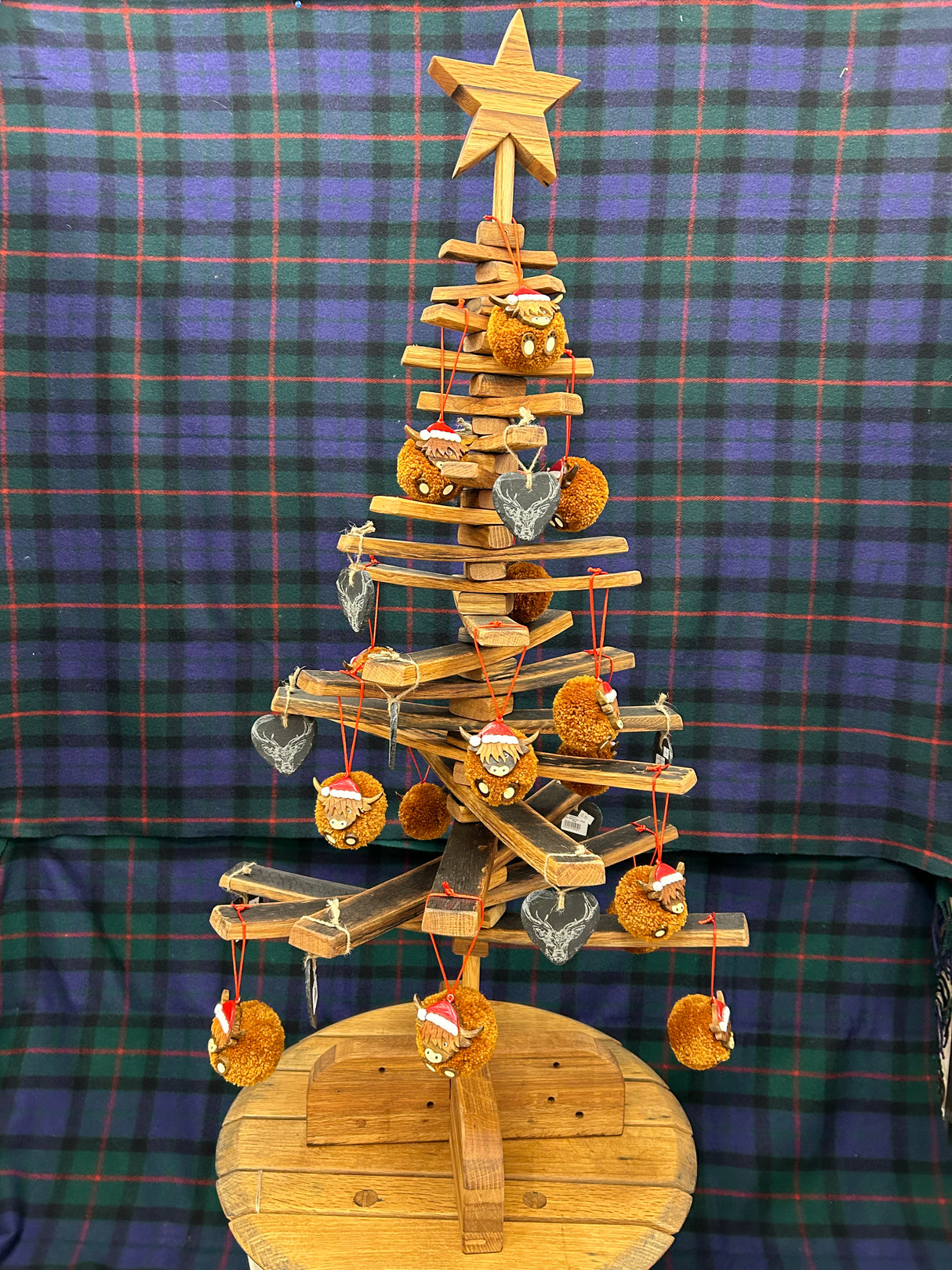 Large Whisky Barrel Vintage Oak Christmas Tree