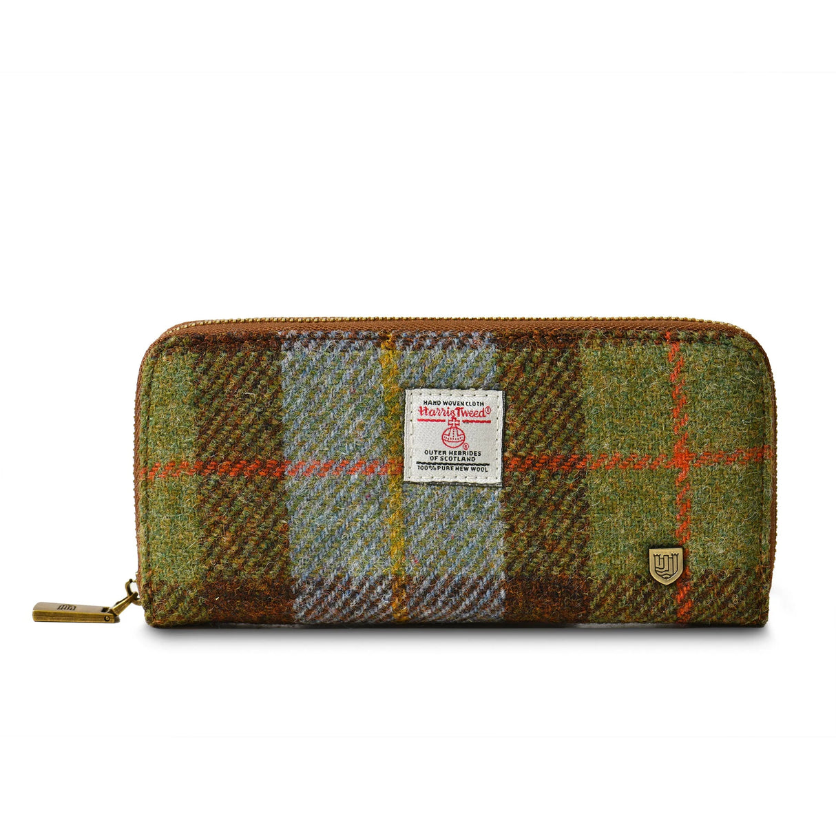 Chestnut & Blue Tartan Long Zip Purse