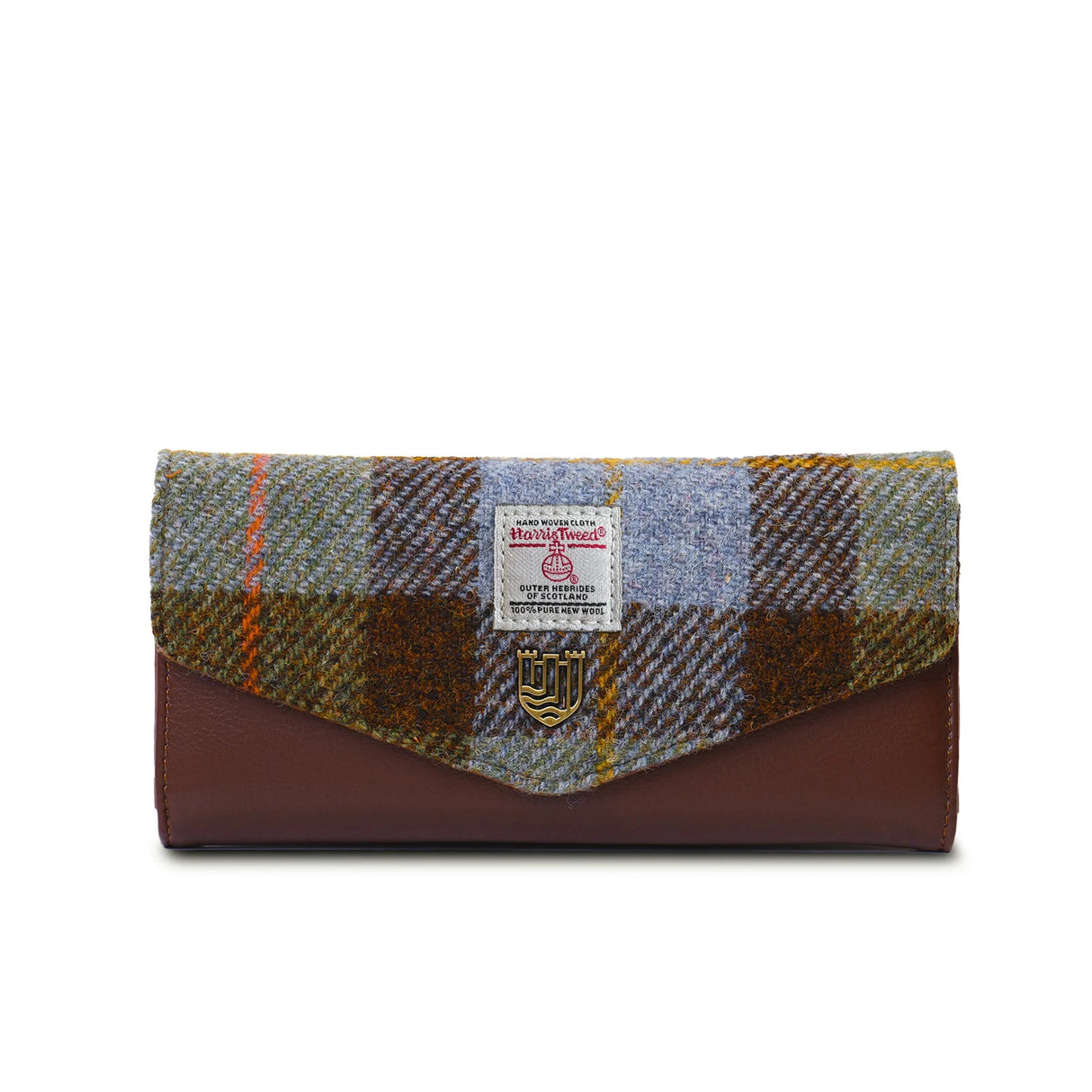Chestnut & Blue Tartan Large Clasp Purse