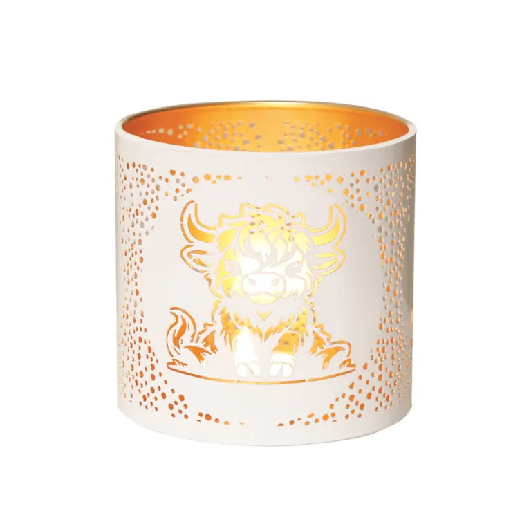 Highland Cow White 3 in 1 Wax Melter 10.5cm High