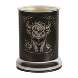 Highland Cow Black Touch Electric Wax Melter 17cm High