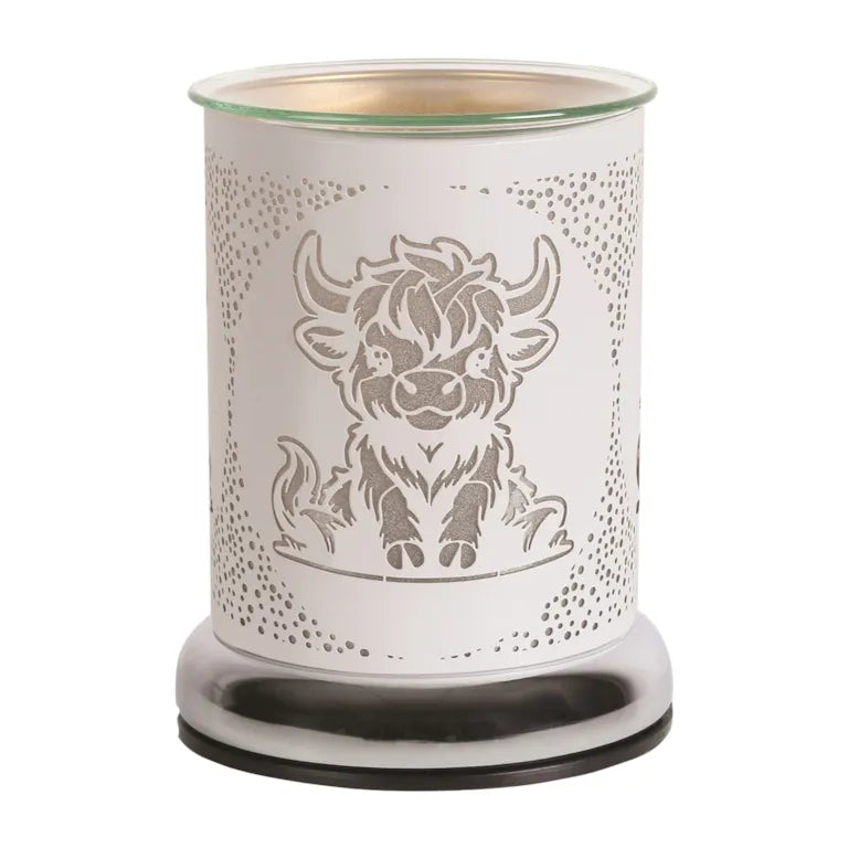 Highland Cow White Touch Electric Wax Melter 17cm High