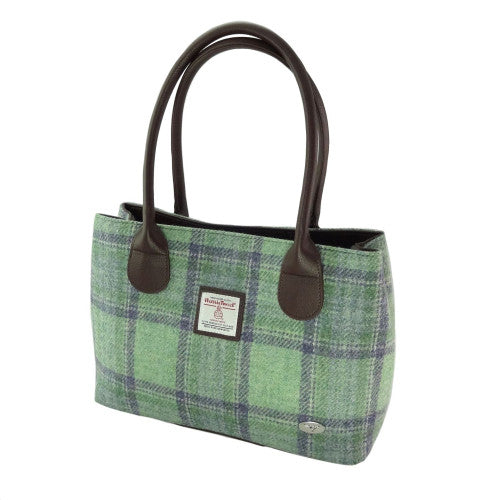 Cassley Harris Tweed Classic Large Bag Faded Green Stewart