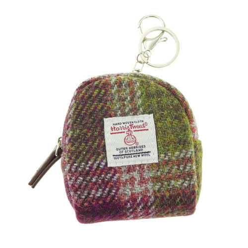 Cava Harris Tweed Oval Micro Bag Charm Heather Check