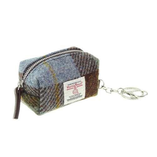 Fara Harris Tweed Rectangular Micro Check Bag Charm MacLeod Tartan