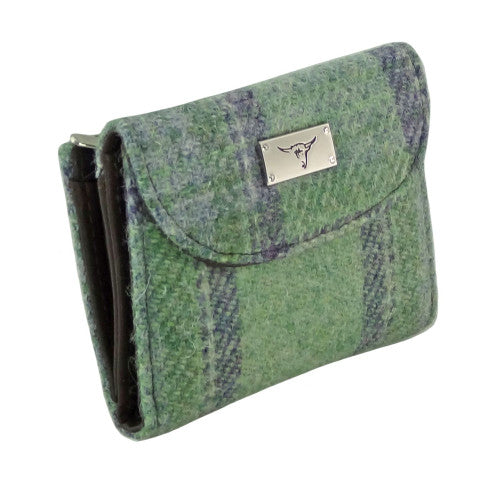 Jura Harris Tweed Small Purse with Coin Section Faded Green Stewart