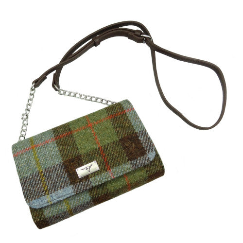 Strathy Harris Tweed Mini Wallet Cross-Body Bag MacLeod Tartan