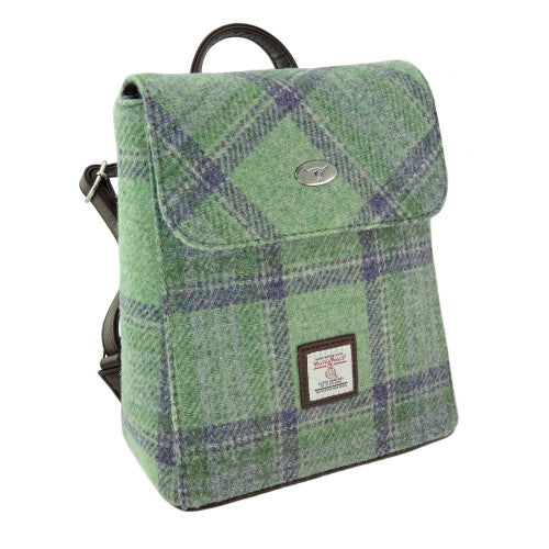 Tummel Harris Tweed Mini Backpack Faded Green Stewart