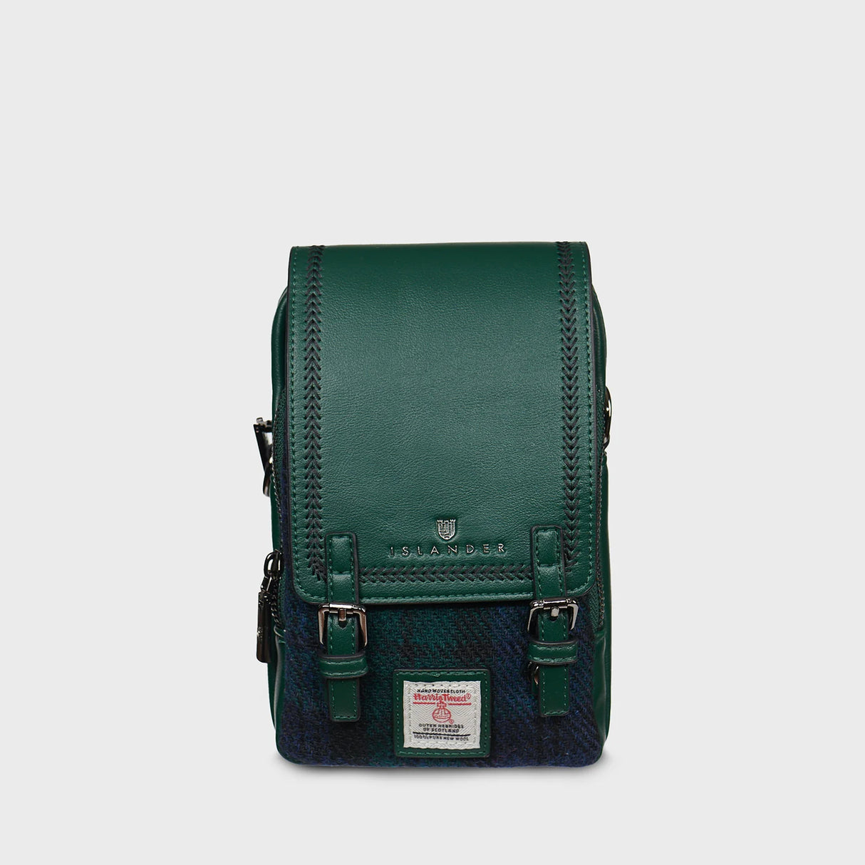 Black Watch Tartan Baby Jura Crossbody Bag in Harris Tweed