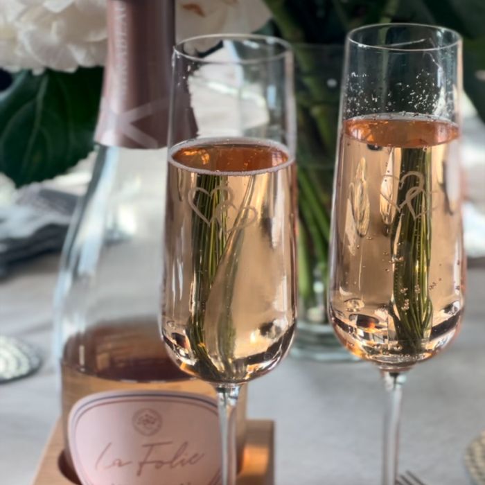 Set of 2 Love Heart Champagne Flutes