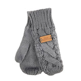 Aran Cable Mitt - Slate