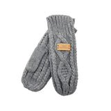 Aran Cable Mitt - Silver