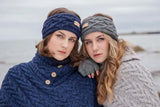 Aran Cable Knit Headband - Navy