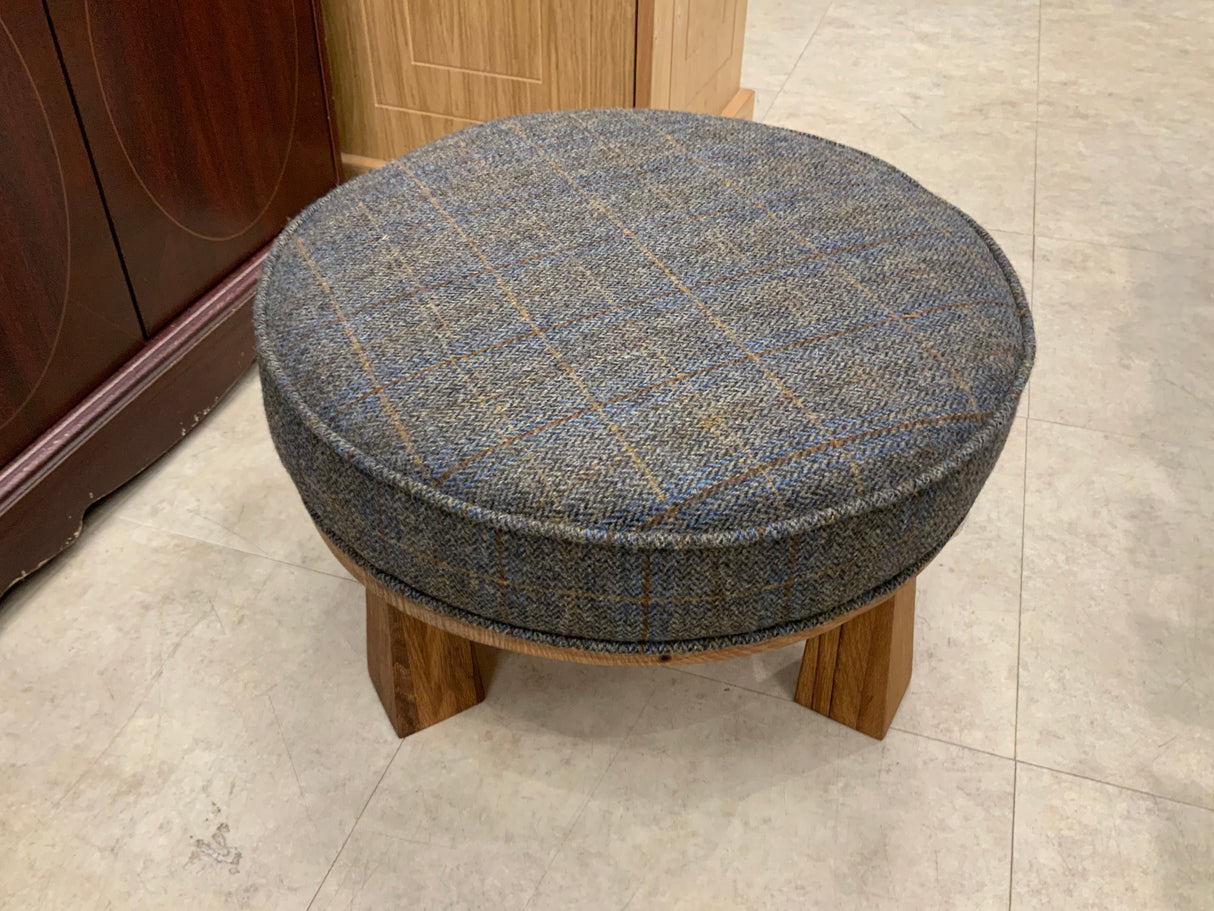 Harris Tweed Large Round Foot Stool