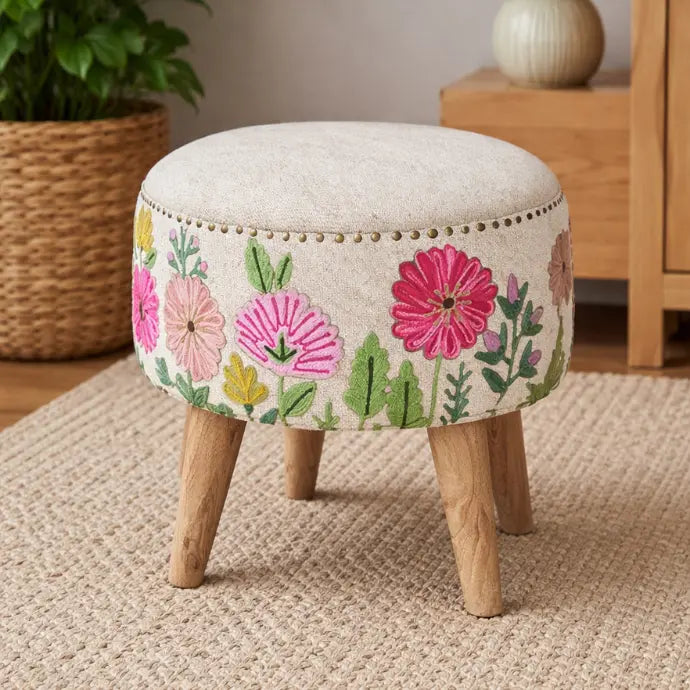 Pink Floral Ensley Leigh Stool