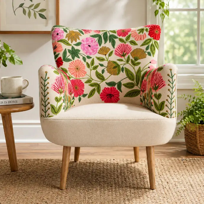 Pink Floral Ensley Amelia Chair