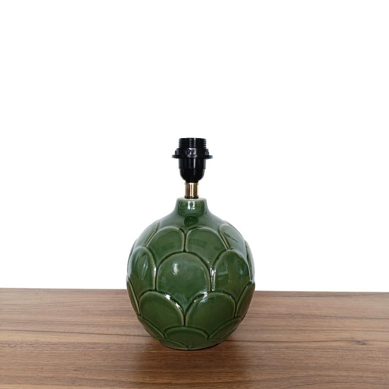 Moss Green Lotus Ceramic Table Lamp Base