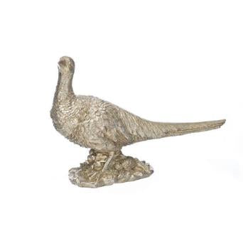 Antique Silver Effect Pheasant (25cm)