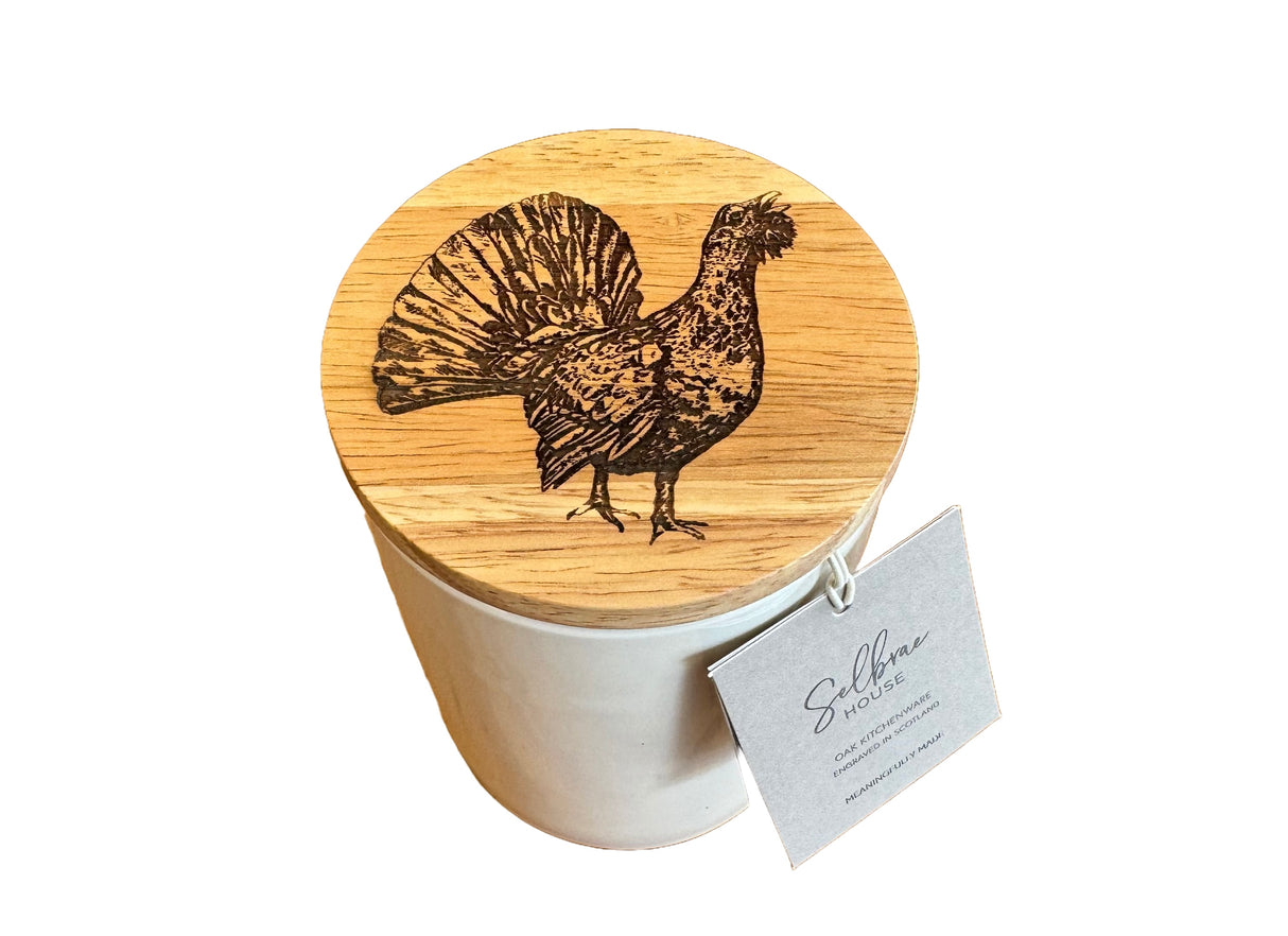 Capercaillie Medium Storage Jar with Oak Lid