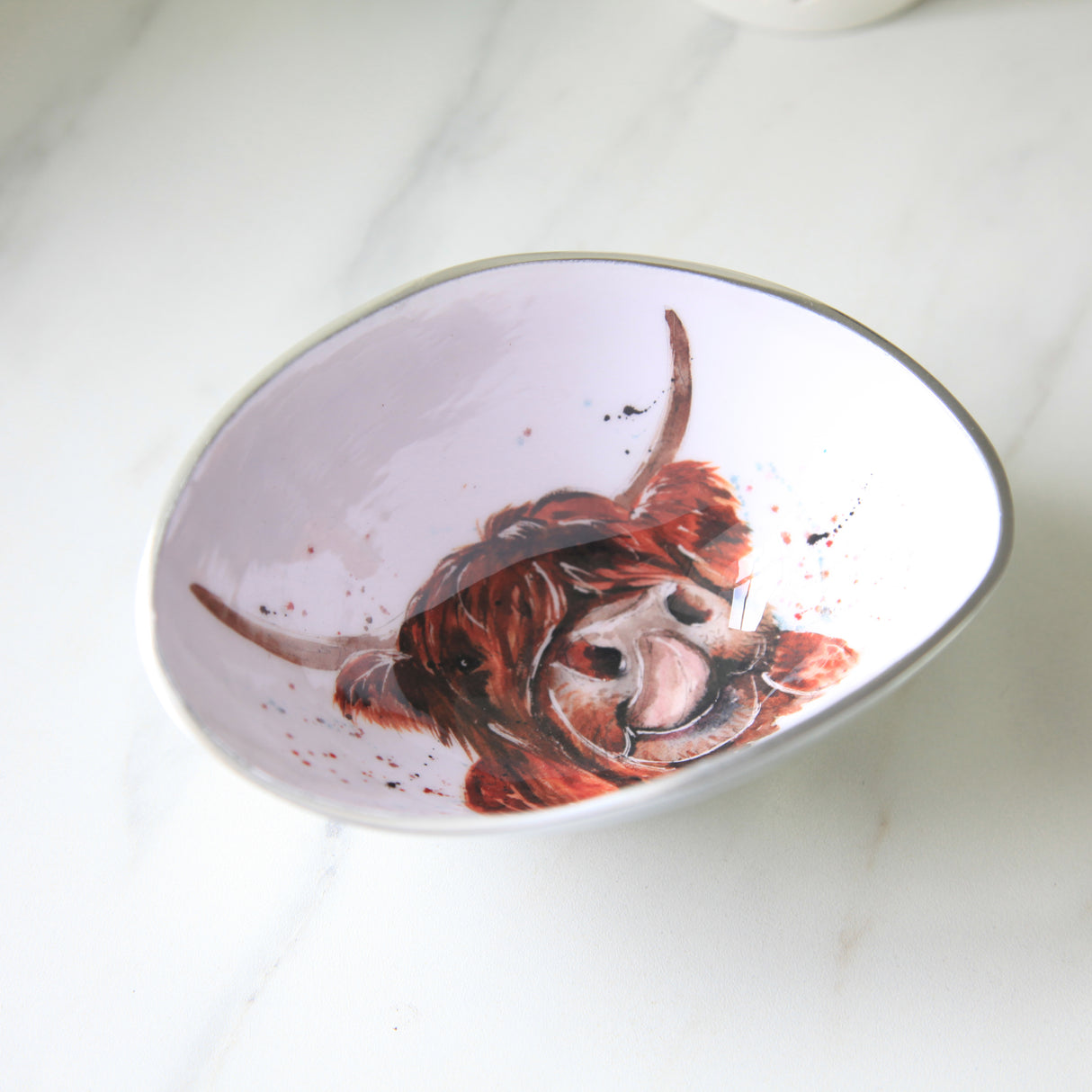 Highland Cow Petite Oval Bowl (Aluminium - 12.5cm)