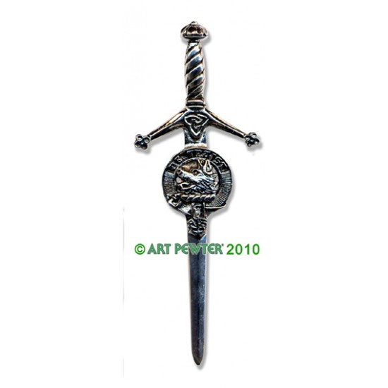 Pewter Clan Crest Kilt Pin - Choose Your Clan A-M