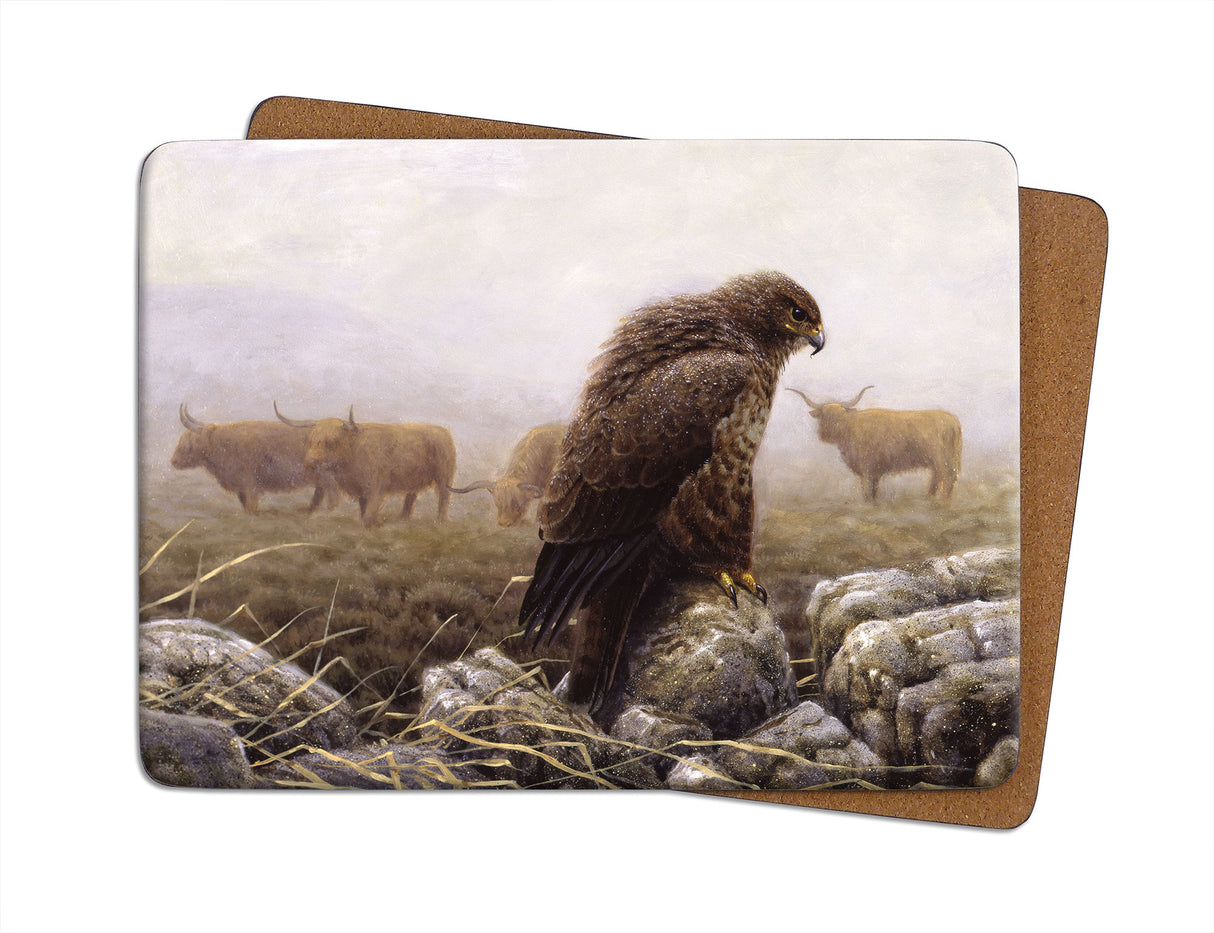 Buzzard & Highland Cattle Julian Friers Placemat