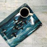 Puffins In Flight Julian Friers Tray